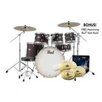 Pearl Export EXX 20″ Fusion Drum Kit – Brushed Bronze + Planet Z