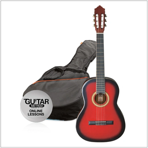Ashton Nylon Acoustic Pack 1/4 Size in Red