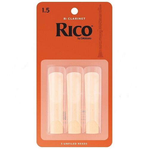 Rico By D'Addario Bb Clarinet Reeds 3 Pack [Strength: 1.5]