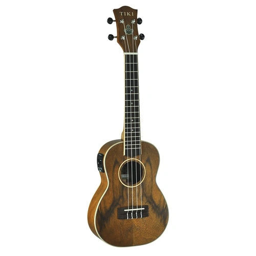 Tiki TDC-4P-NST 4 Series Concert Ukulele | Daowood Body with Pickup & Padded Gig Bag