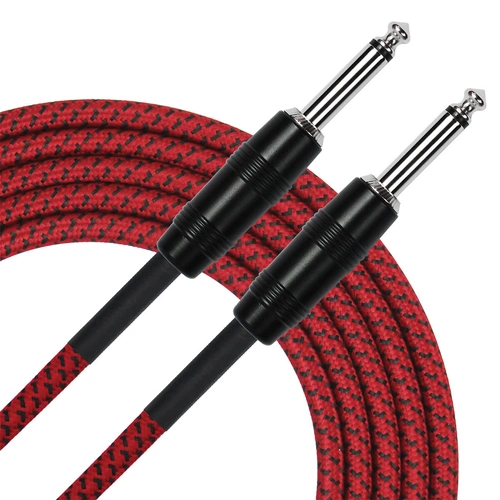 Kirlin IWC-201 Entry Woven Instrument Cable – 1/4" Mono to Mono Guitar Lead