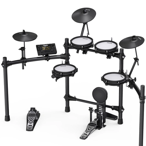 NUX DM-210 Electronic Drum Kit – Mesh Head E-Drums with Bluetooth