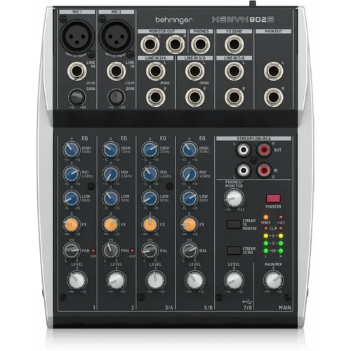Behringer XENYX 802S 8-Channel USB Analog Mixer