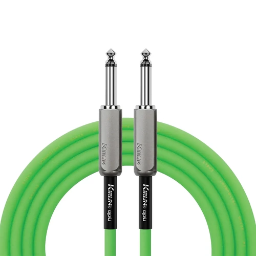 Kirlin Premium Instrument Cable | 1/4" Mono Guitar Glow Cable Kiwi Pop